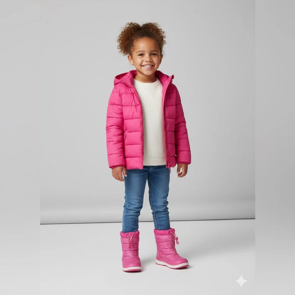 Pink Quilted Winter Boots